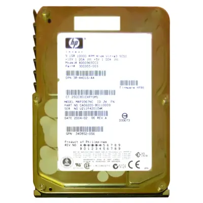 300955-003 HP 9.1GB Ultra-160 SCSI 10000 3.5-inch Hard Drive