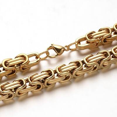 Trendy 304 Stainless Steel Byzantine Chain Bracelets