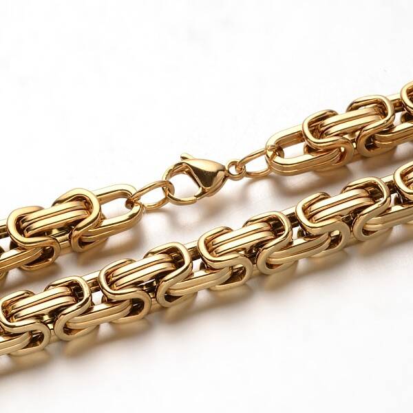 Trendy 304 Stainless Steel Byzantine Chain Bracelets