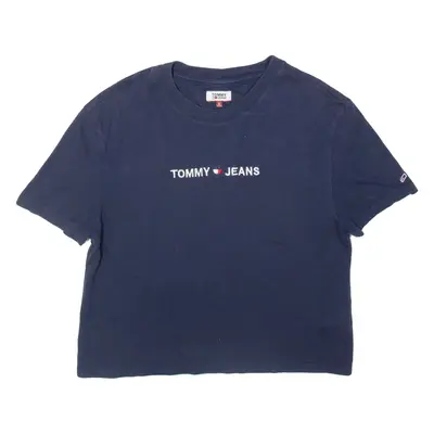 TOMMY HILFIGER Cropped Top Womens T-Shirt Blue S