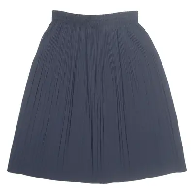Womens Pleated Skirt Blue Midi S