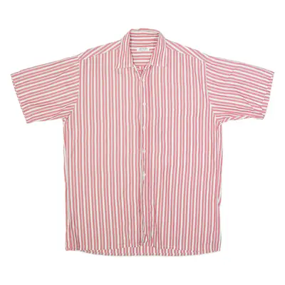 CRIST'YV Mens Shirt Red 90s Striped M