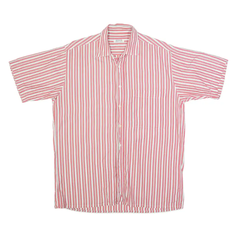 CRIST'YV Mens Shirt Red 90s Striped M