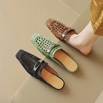 CHIKO Maxine Square Toe Block Heels Clogs/Mules Shoes