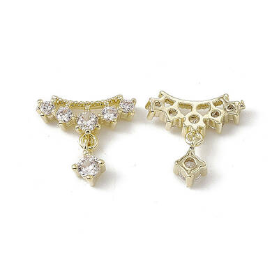 Brass Pave Clear Cubic Zirconia Nail Charms