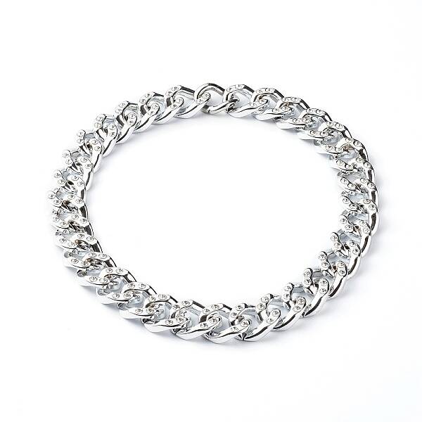 CCB Plastic Rhinestone Curb Chain Necklaces