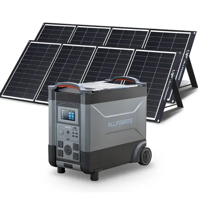 ALLPOWERS 4000W Solar Generator (R4000 + SP035 200W Solar Panel) R4000 +2PCS SP035 200W Solar Panel