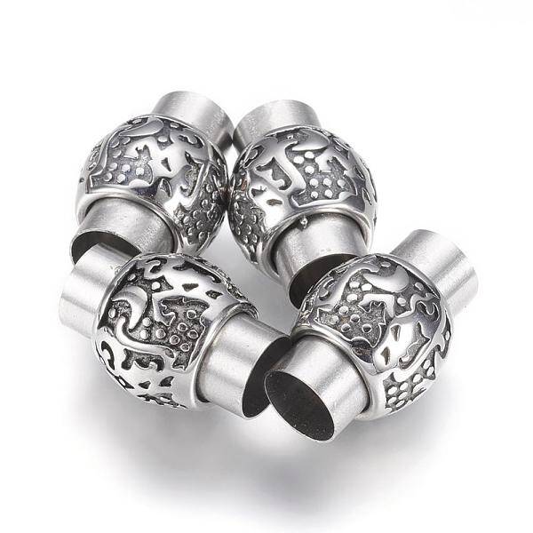 304 Stainless Steel Magnetic Clasps with Glue-in Ends