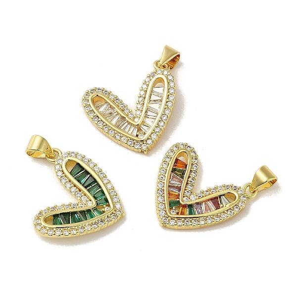 Brass Micro Pave Cubic Zirconia Pendants