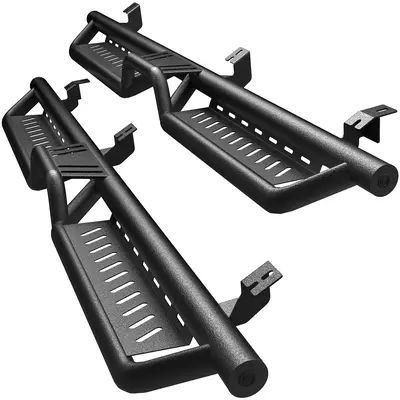 Running Boards & Side Steps Compatible with 2005-2023 Toyota Tacoma Double Cab, Black Powder Coated Nerf Bars, Two-Stair for ...