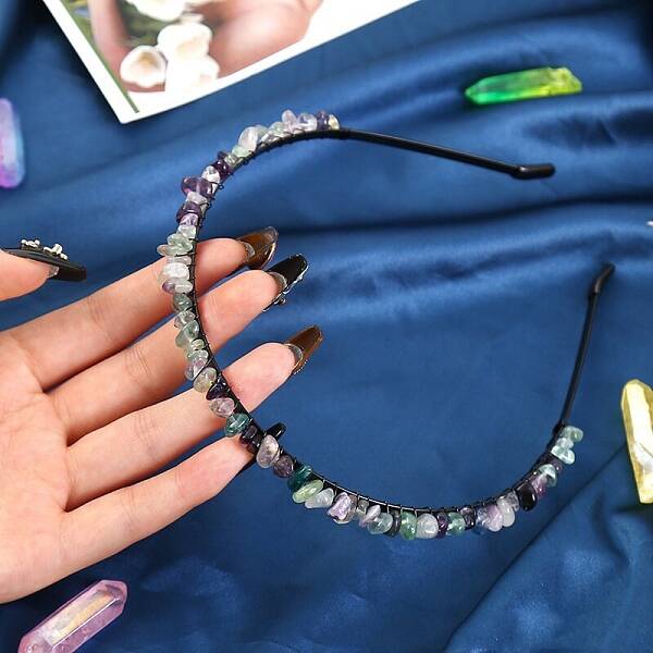 Natural Fluorite Hair Bands