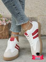 Women's Fashionable Lace Up Low Top Flat Sneakers, Trending Sneakers, Casual Athletic Sneakers, Walking Shoes, Casual Comfort...