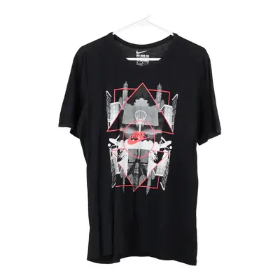 Nike Graphic T-Shirt - Medium Black Cotton