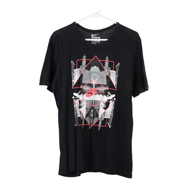 Nike Graphic T-Shirt - Medium Black Cotton