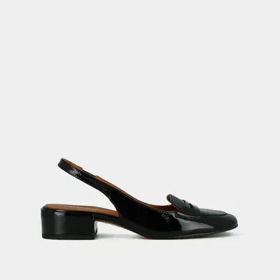 429- Bride Vernis Plisse Noir | Color: NOIR | Size: 41