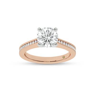 Paris Channel Set Round Lab Diamond Engagement Ring | 18K Rose Gold 3 3/4 CT. TW.