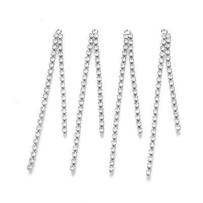 Brass Rhinestone Cup Chains Tassel Big Pendants