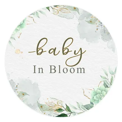 Aperturee Circle Baby In Bloom Flower Green Backdrop For Baby Shower | Baby Shower Arch Backdrop | Custom Round Backdrop | Ro...