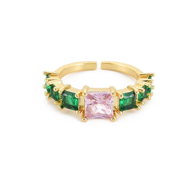 Glass Rectangle Open Cuff Ring