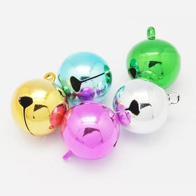 Mixed Color Round Brass Bell Pendants For Christmas