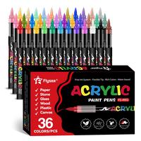Acrylic Paint Marker Pen, 12/24/36 Colors Soft Brush Acrylic Painting Pen, Drawing Art Supplies for Students School Home