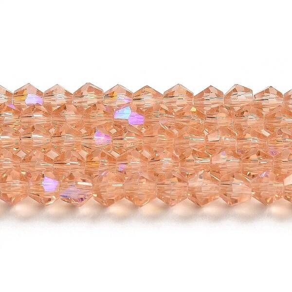 Transparent Electroplate Glass Beads Strands