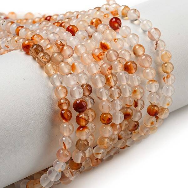 Natural Red Dendritic Agate Beads Strands