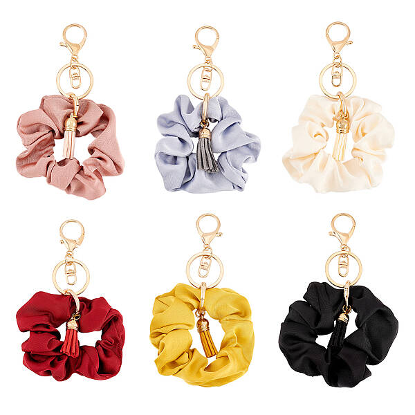 1 Set Cloth Elastic Scrunchie/Scrunchy Hair Ties Keychain