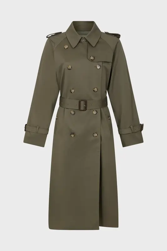 Trench Coat Serge Dae02a301 Khaki-Green | Color: KHAKI GREEN | Size: T2