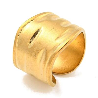 Ion Plating(IP) 304 Stainless Steel Open Cuff Finger Rings