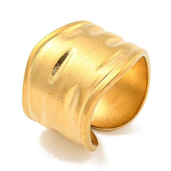 Ion Plating(IP) 304 Stainless Steel Open Cuff Finger Rings