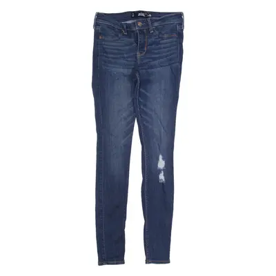 HOLLISTER Distressed Womens Jeans Blue Slim Skinny Stone Wash W25 L28