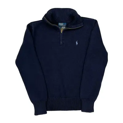Age 6-7 Ralph Lauren 1/4 Zip - Small Navy Cotton