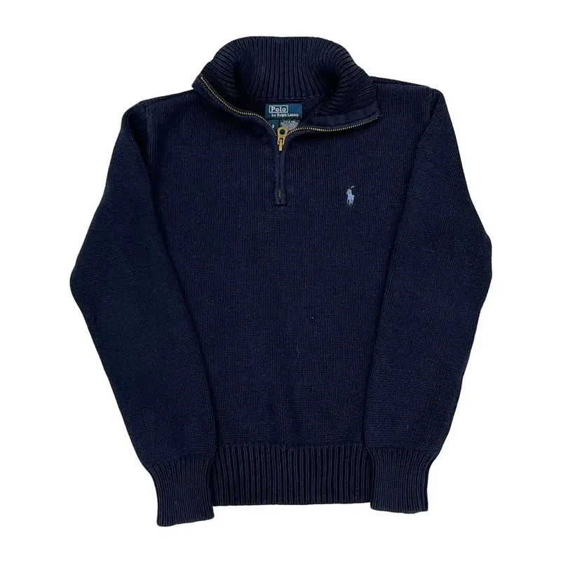 Age 6-7 Ralph Lauren 1/4 Zip - Small Navy Cotton
