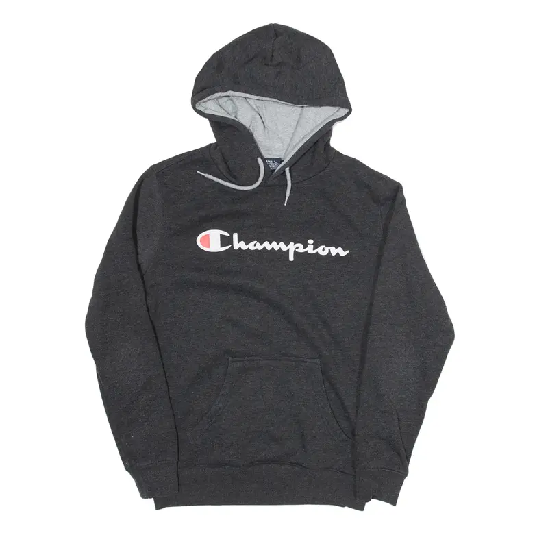 CHAMPION Hoodie Black Pullover Mens S