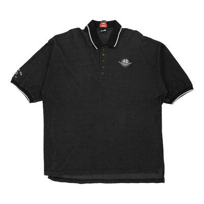 Harley Davidson Polo Shirt - XL Black Cotton