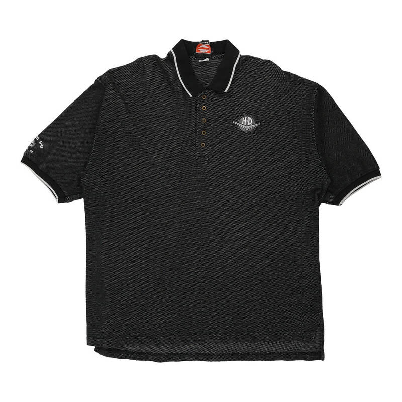 Harley Davidson Polo Shirt - XL Black Cotton