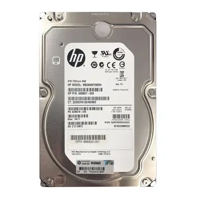 686820-001 HP 3TB 6Gb/s SAS 7200 3.5-Inch Hard Drive
