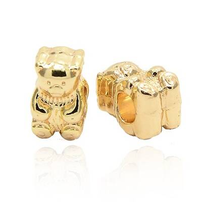 Alloy Bear European Beads