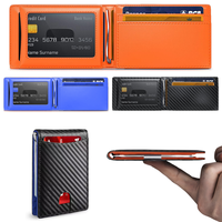 Men's Business Minimalist Carbon Fiber Card Holder, RFID Blocking Card Holder, Slim Front Pocket Wallet, Portable Wallet for ...