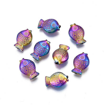 Rack Plating Rainbow Color Alloy Beads