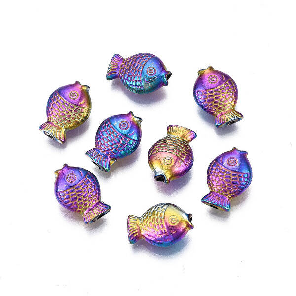 Rack Plating Rainbow Color Alloy Beads