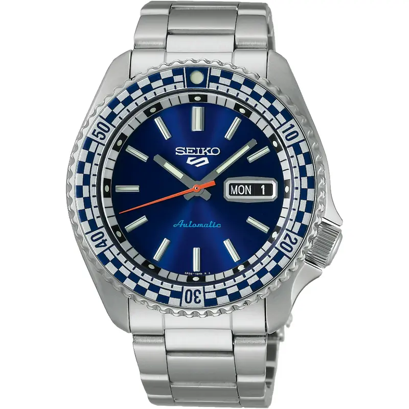 Seiko 5 Sports SRPK65K1 Blue Checker Flag Automatic Men's Watch