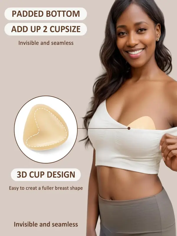 No Strap Nipple Covers, Reusable Sticky Inserts for Instant Lift, Hand Wash Only, Enhance Bust Size, Kardashian Style, Fall F...