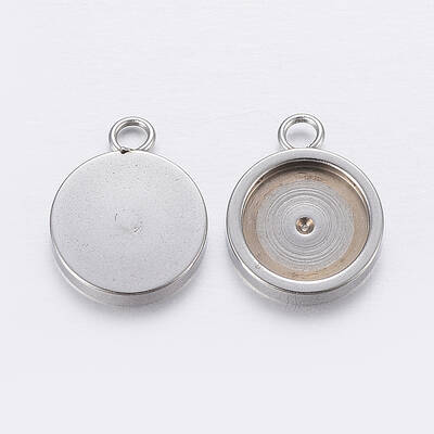 Tarnish Resistant 201 Stainless Steel Pendant Cabochon Settings