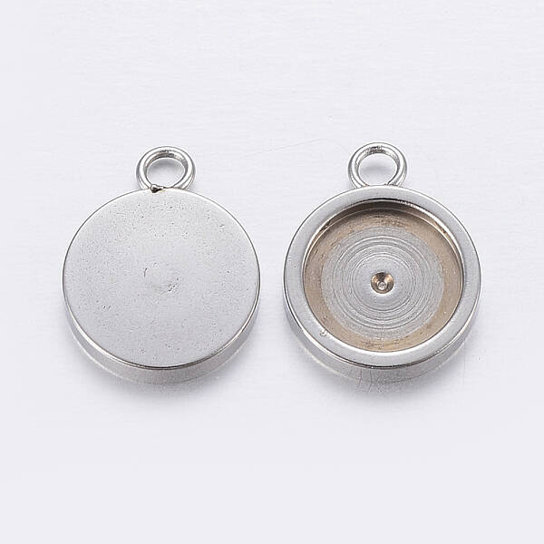 Tarnish Resistant 201 Stainless Steel Pendant Cabochon Settings