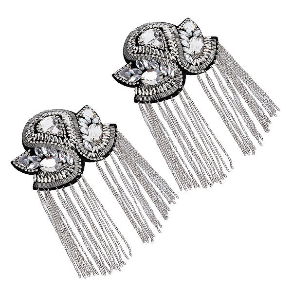 2Pcs Detachable Iron Tassel Epaulettes