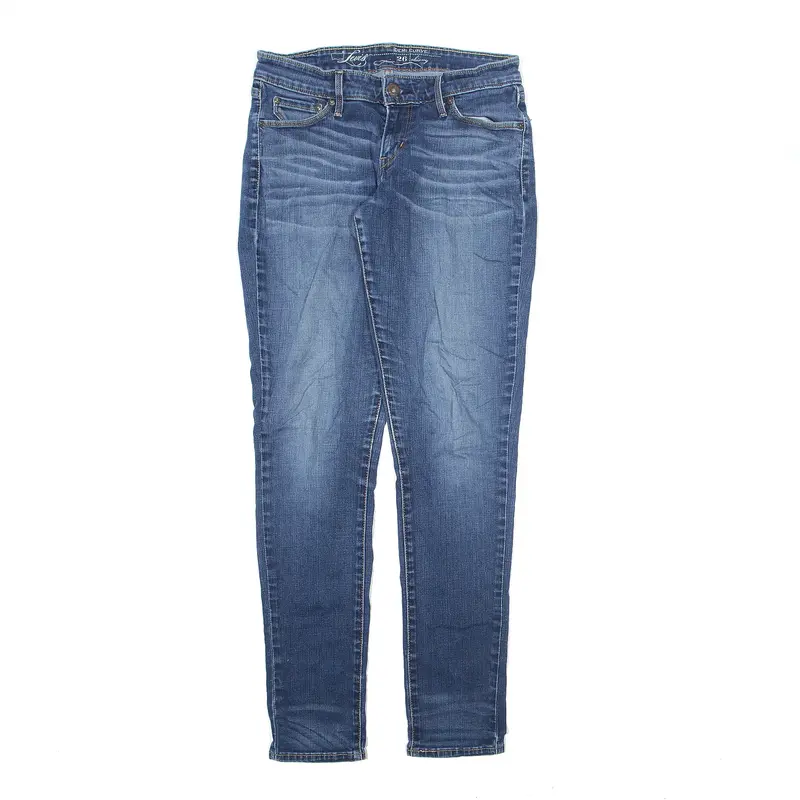 LEVI'S Demi Curve Jeans Blue Denim Slim Skinny Stone Wash Womens W26 L32