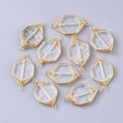 Natural Quartz Crystal Links Connectors