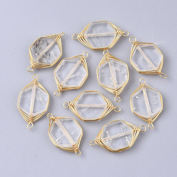 Natural Quartz Crystal Links Connectors